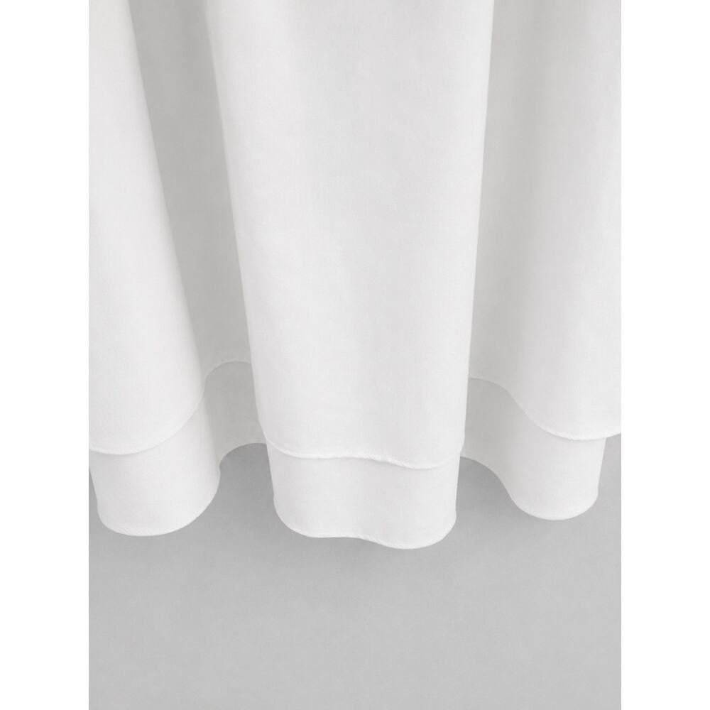 White Square-Neck Short Dress Minimalist Capsule Preppy - Picture 6 of 9
